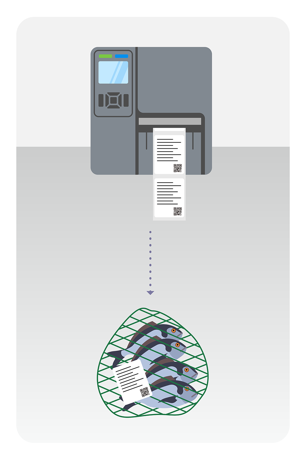 BlueTrace customers print tags to affix to seafood in order to track stock more easily.