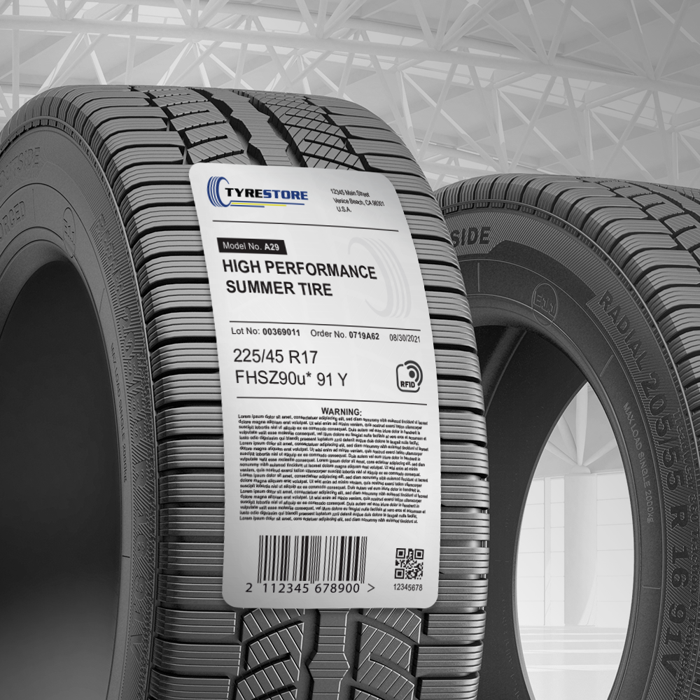 Smart label with a Spec T inlay on a tire 