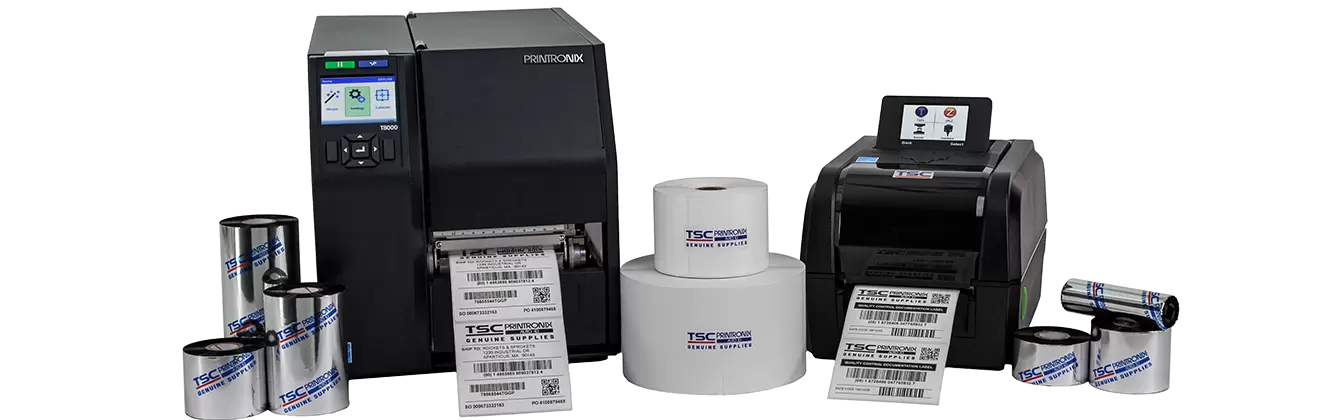 TSC Printers with Thermal Transfer Ribbons and Labels